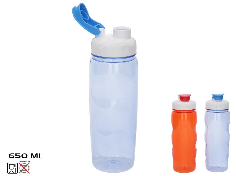 Vandens butelis Sam 650 ml, 2 asortimentai, 7x7x22,5 cm, SUMMER ENJOY