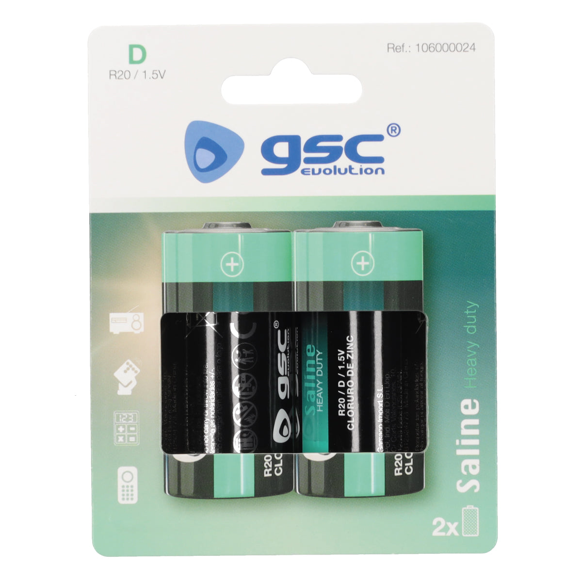 GSC evolution Heavy Duty R20 (D) baterijos, 2 vnt./lizdinėje pakuotėje, 106000024