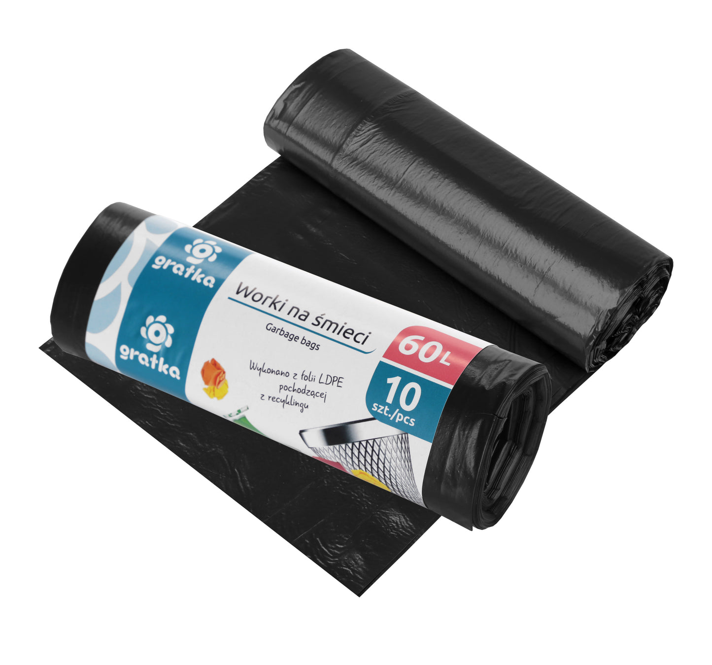 Šiukšlių maišai 60 l LDPE, 10 vnt., 4.5 x 16 x 4.5, 10707, Gratka