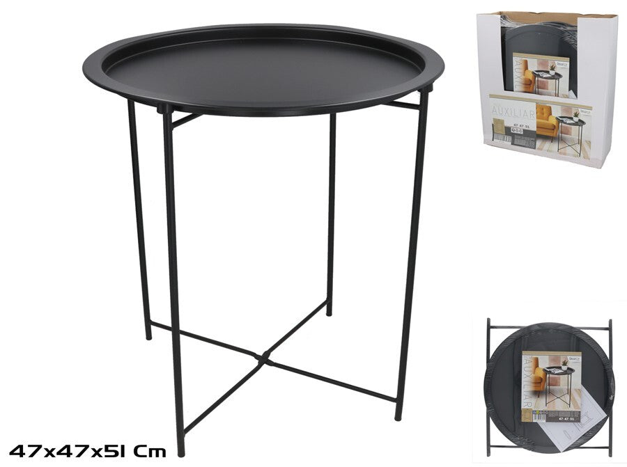 Metalinis stalas 47 x 47 x 51 cm, juodas, DECORLIFE