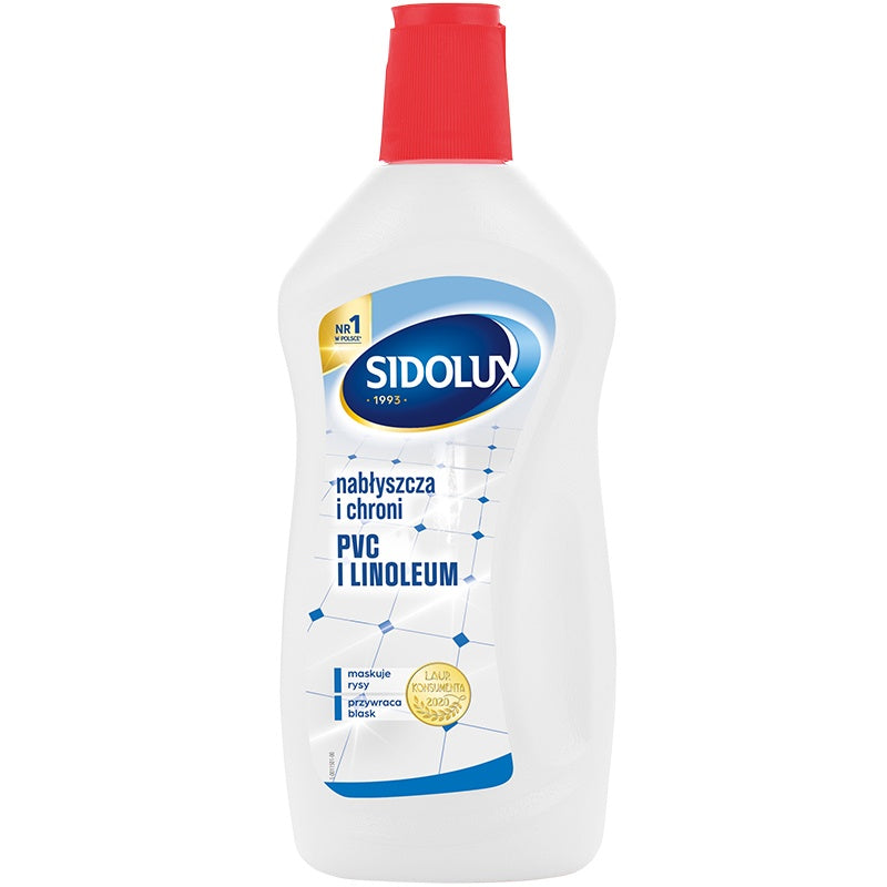 SIDOLUX PVC ir linoleumo grindų apsaugos ir poliravimo priemonė, 500 ml. 15 vnt. dėžėje.