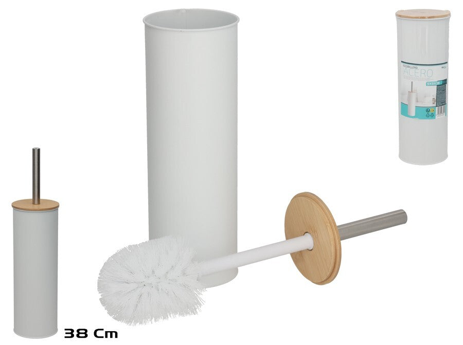 Tualeto šepečio laikiklis su plienine rankena, 9.50 x 9.50 x 38.00, BATH&GO