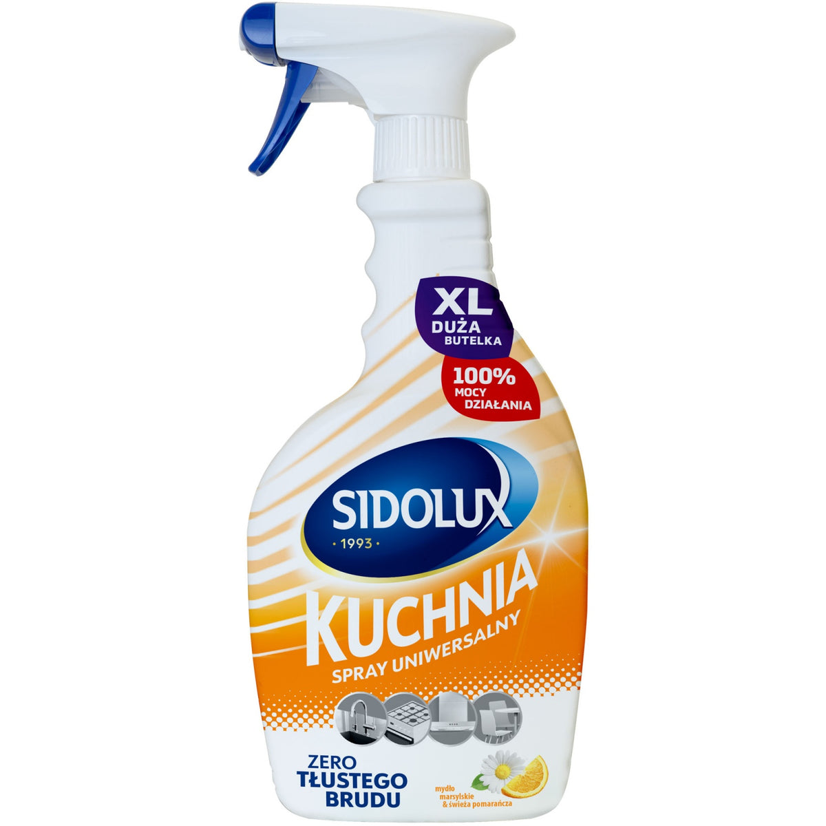 SIDOLUX virtuvės valiklis su Marselio muilo ir šviežių apelsinų kvapu, 750 ml. 6 vnt. dėžėje.