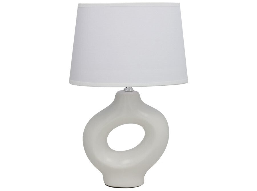 Keraminė stalinė lempa Portet, balta, 14.00 × 23.00 × 36.00 cm, DECORLIFE