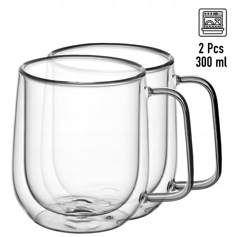 Dvigubų sienelių stiklinių puodelių rinkinys (2 vnt.), 300 ml, Kamille, 9007