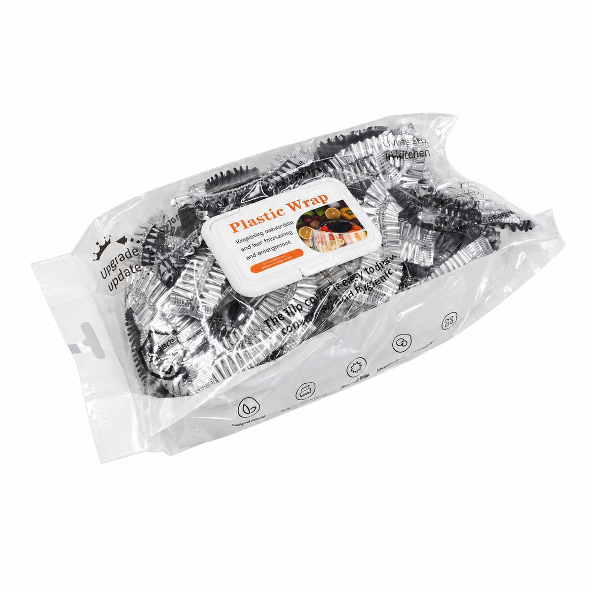 Sidabrinės maisto uždengimo plėvelės su elastine juosta
