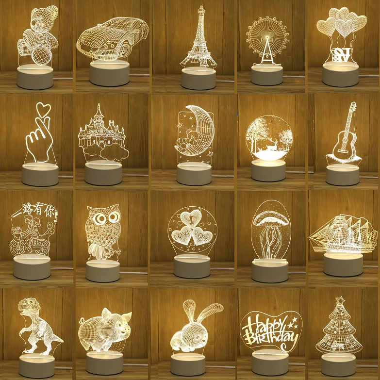 Šviečianti 3D LED Dekoracija - Gimtadienis