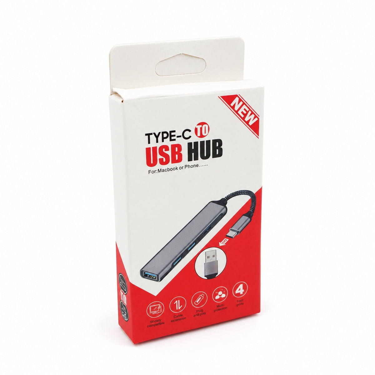 USB Type-C šakotuvas (USB-C Hub) su 4 USB jungtimis TR2480A