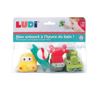 LUDI maudymosi žaislų komplektas Ratai, 4 vnt.