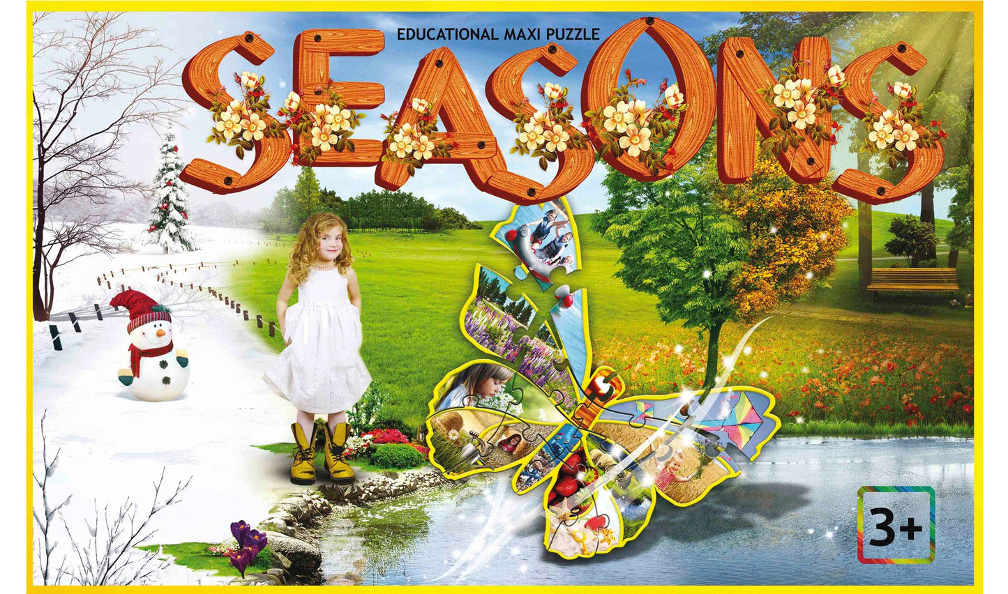 Lavinanti maxi dėlionė SEASONS (Anglų kalba), 3-6 metų vaikams