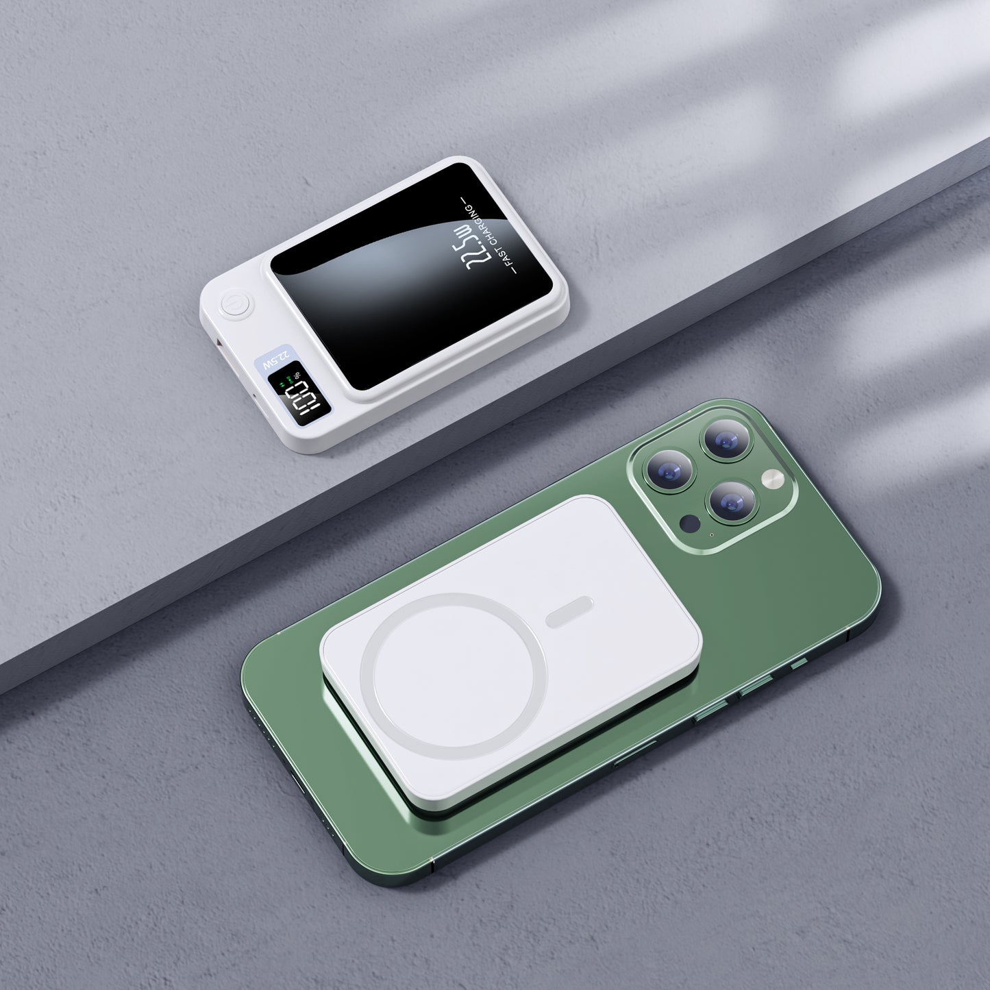 5000mAh Magnetinis Power Bank Su Belaidžiu Įkrovimu 22.5W Super Fast Charging