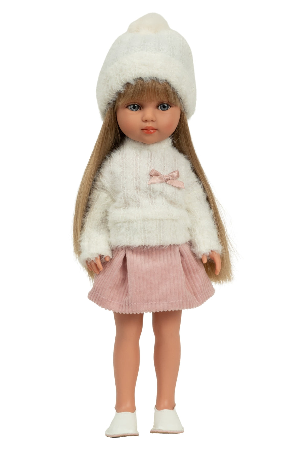 Arias lėlė mergaitė Carlota pūkuotu megztiniu, 36 cm