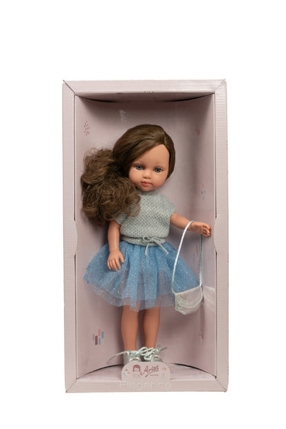 Arias lėlė mergaitė Carlota mėlynu sijonėliu, 36 cm