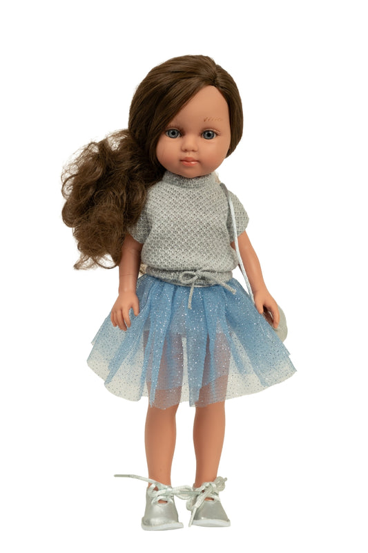Arias lėlė mergaitė Carlota mėlynu sijonėliu, 36 cm