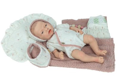 Arias silikoninė Reborn lėlė kūdikėlis, mergaitė 40 cm