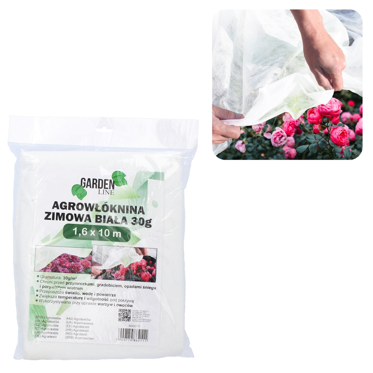 Agroplėvelė žieminė / pavasarinė balta 30 g/m², 1,6 x 10 m