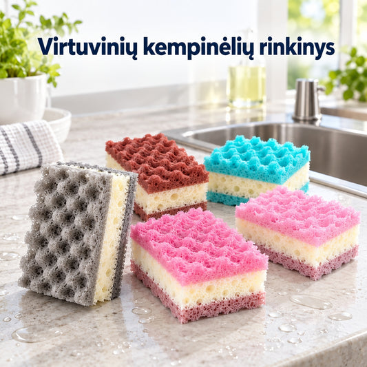 Aukštos kokybės valymo kempinės, 5 vnt. TR2289