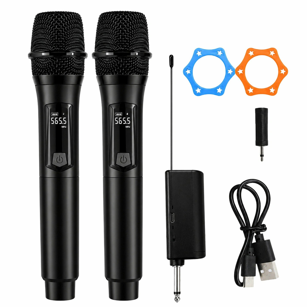 Dviejų belaidžių mikrofonų rinkinys su imtuvu