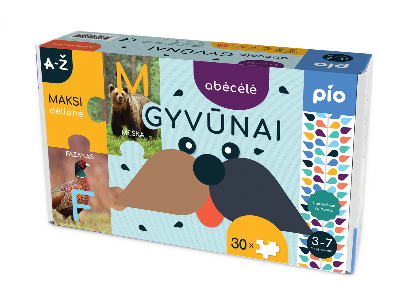 Lavinanti dėlionė ABĖCĖLĖ gyvūnai, 3+