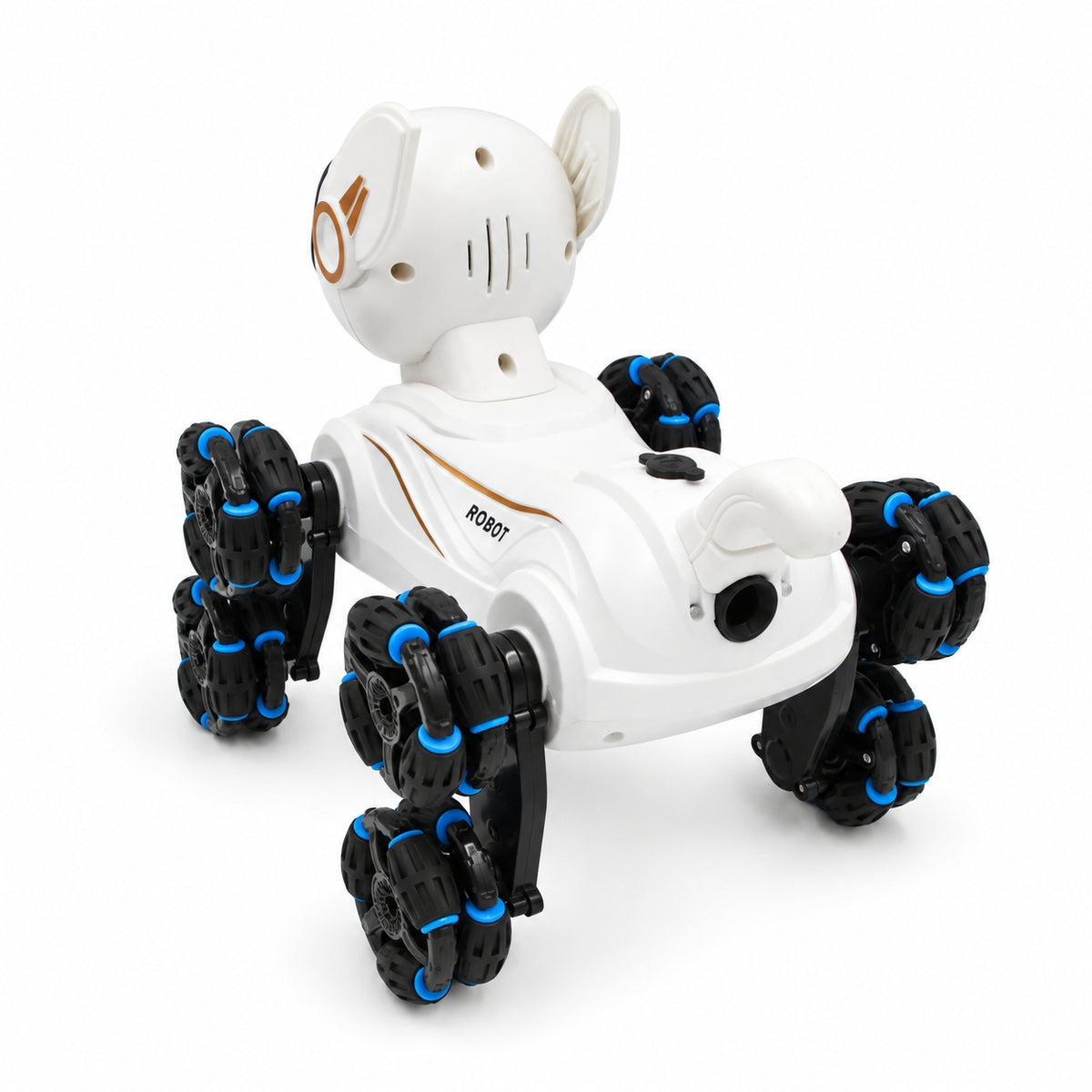 Interaktyvus nuotoliniu būdu valdomas robotas šuo TR2384C