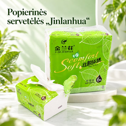 Ištraukiamos veido servetėlės „Jinlanhua“, 6 pakeliai