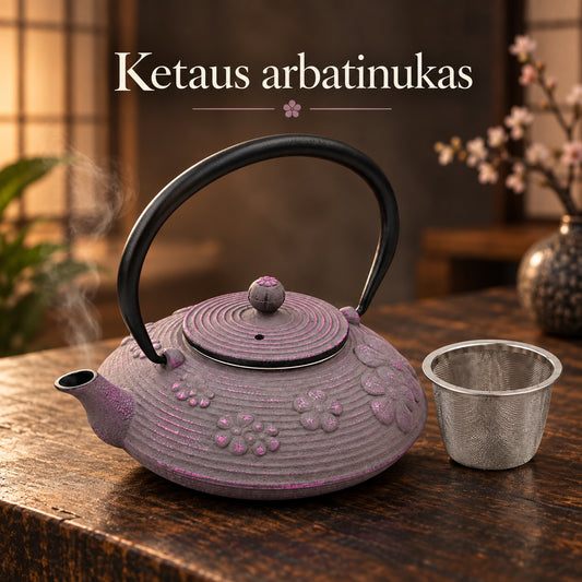 Ketaus arbatinukas su metaliniu sieteliu TR2309B