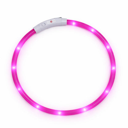 LED antkaklis (Rožinė)