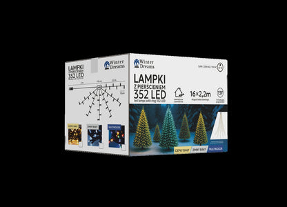 LED girlianda su žiedu, 16 × 2,2 m, 352 LED, šaltai balta