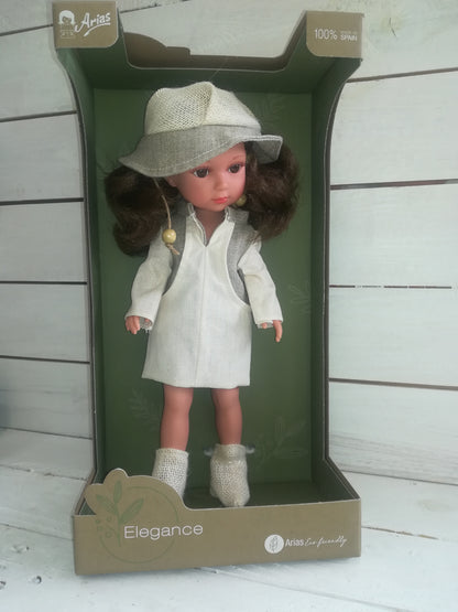 Lėlytė Carole su lininiais rūbeliais, 36 cm