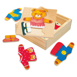 Medinė dėlionė-žaidimas, Aprenk meškutę Bertą, 3+