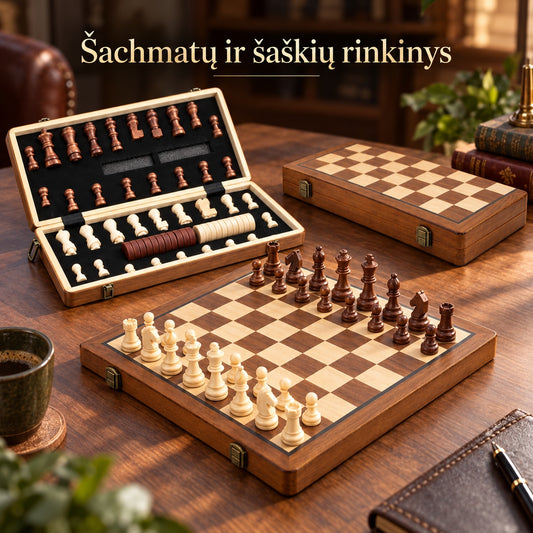 Medinių šachmatų rinkinys TR2351B