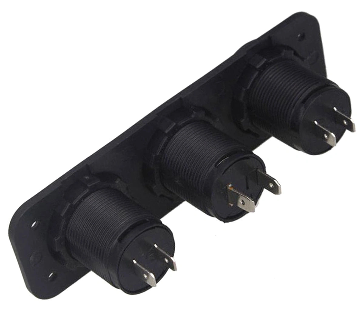 Montuojamas 12 V maitinimo lizdų skydelis su 2 USB jungtimis ir voltmetru