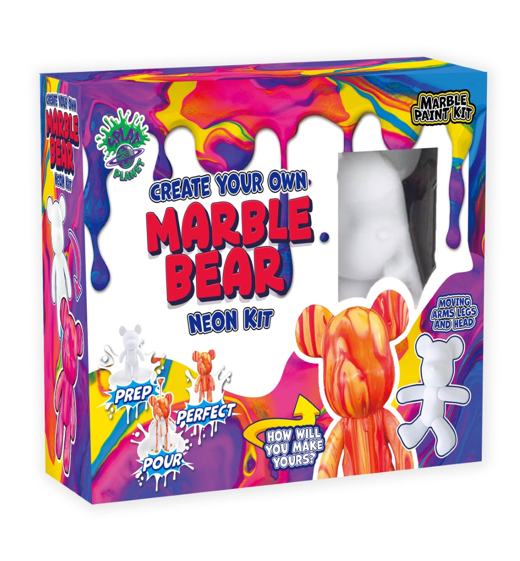 Splat Planet kūrybinis rinkinys Marble Bear, neonas