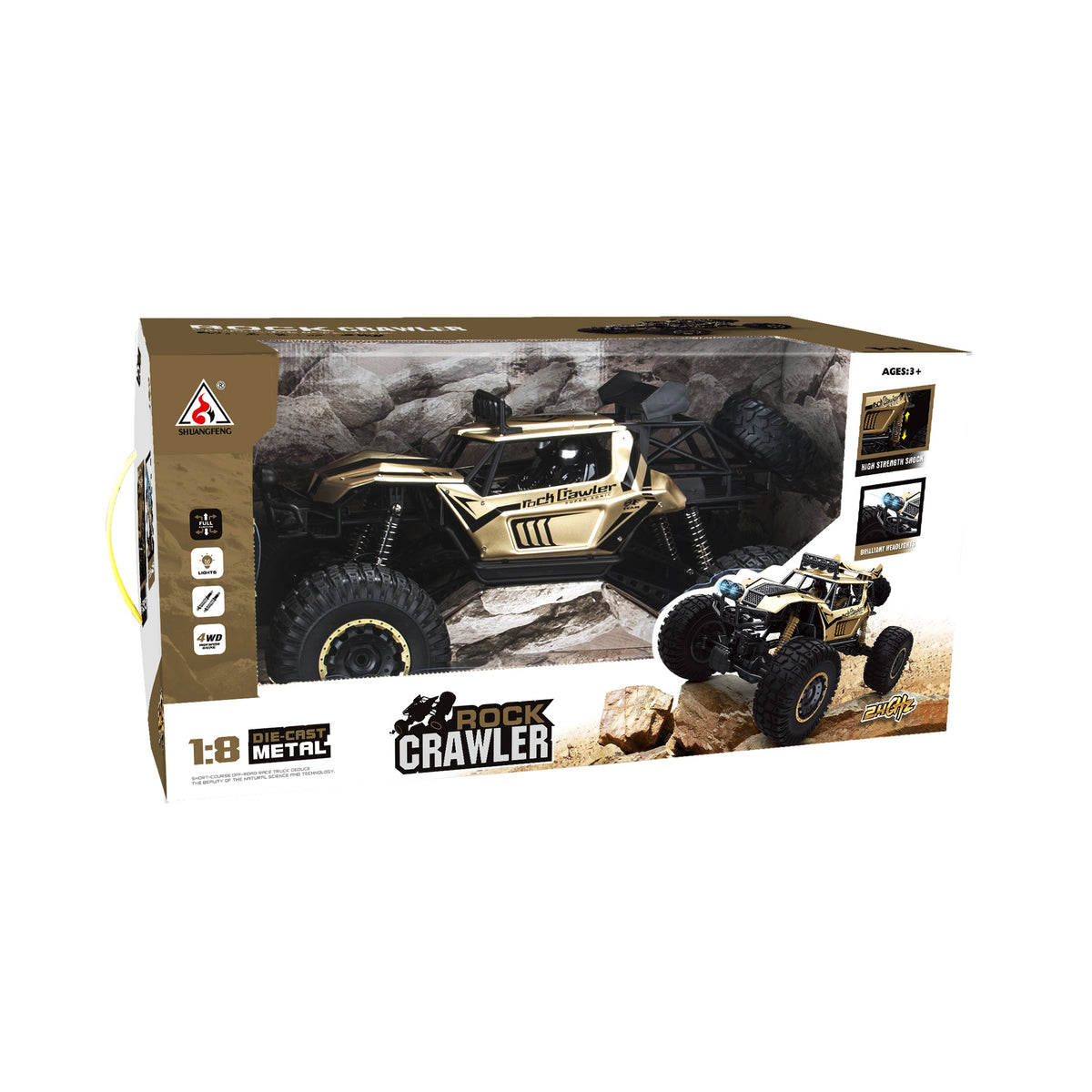 Nuotoliniu būdu valdomas „Rock Crawler“ visureigis 1:8