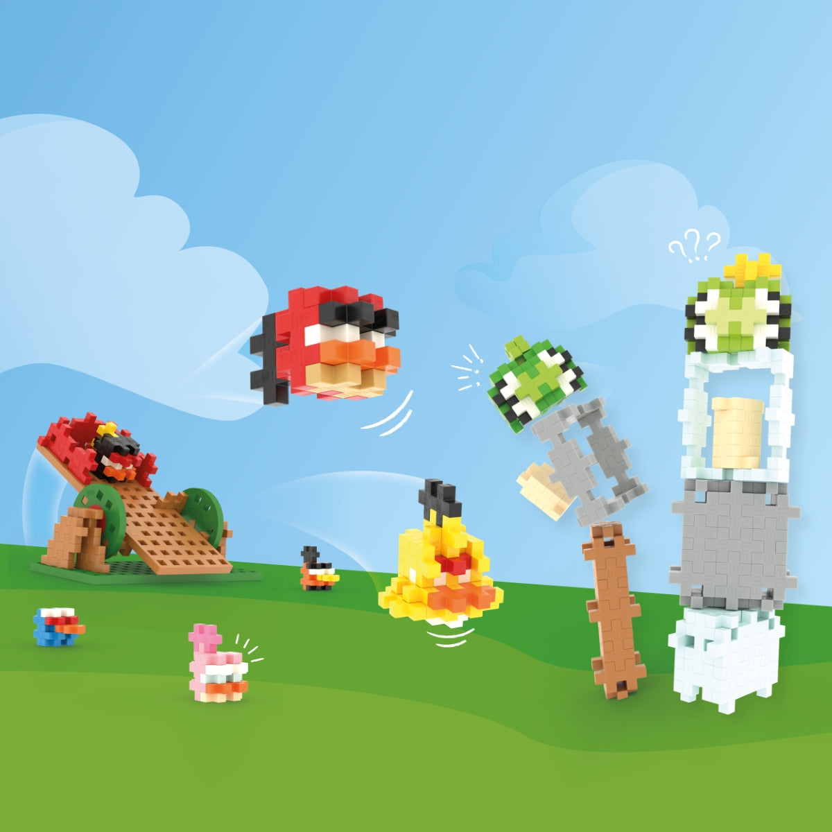 Plus Plus konstruktorius Angry Birds Katapultos smūgis