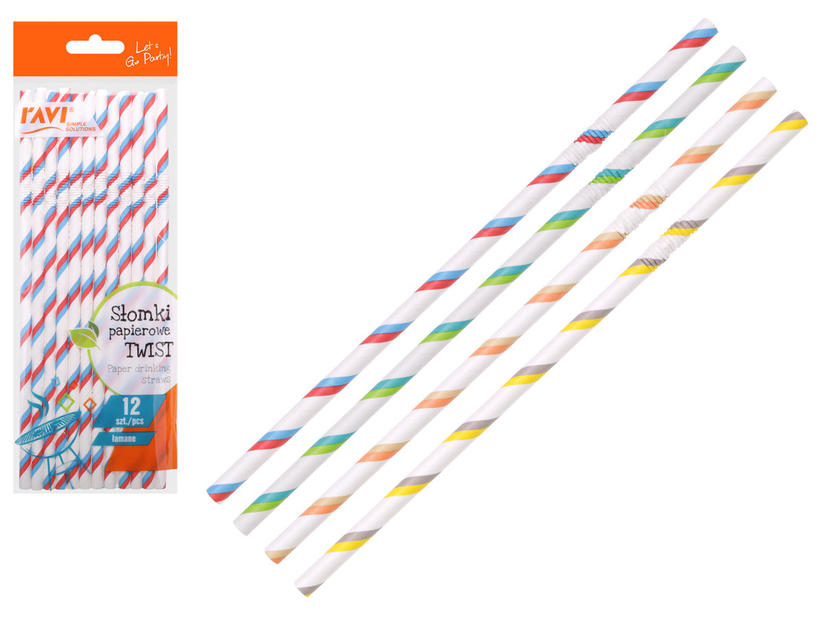 TWIST gėrimo šiaudeliai, 12 vnt., 9 x 0.5 x 24, 20343, Simple Solution