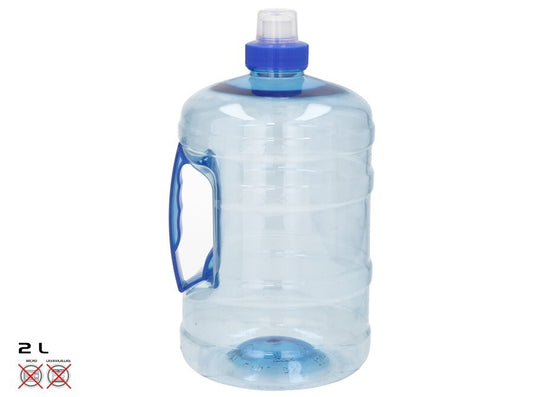 Mėlynas vandens butelis 2 l su dangteliu, 12,5x12,5x23 cm, SUMMER ENJOY