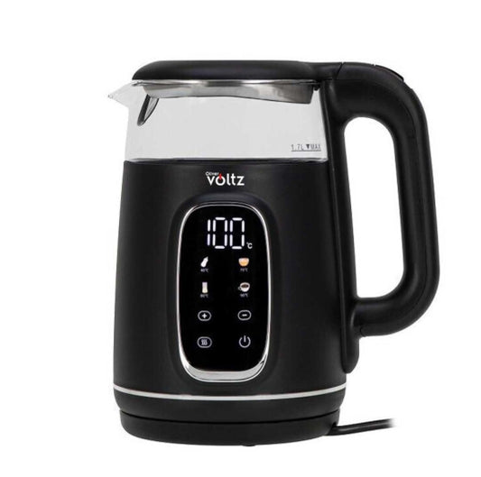 Elektrinis virdulys su LCD ekranu, 2200 W, 1,7 l, juodas/sidabrinis, 51230AFBCH, Oliver Voltz