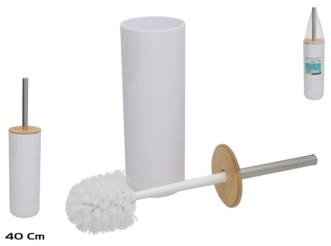 Baltas tualeto šepečio laikiklis, 9.00 x 9.00 x 40.00, BATH&GO