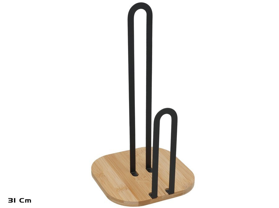 Virtuvinio popieriaus laikiklis, 16 x 16 x 31,3 cm, juodas, KITCHEN&GO
