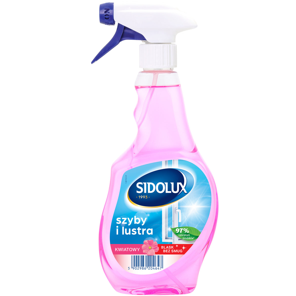 SIDOLUX CRYSTAL stiklų valiklis su gėlių aromatu, 500 ml. Dėžėje 10 vnt.