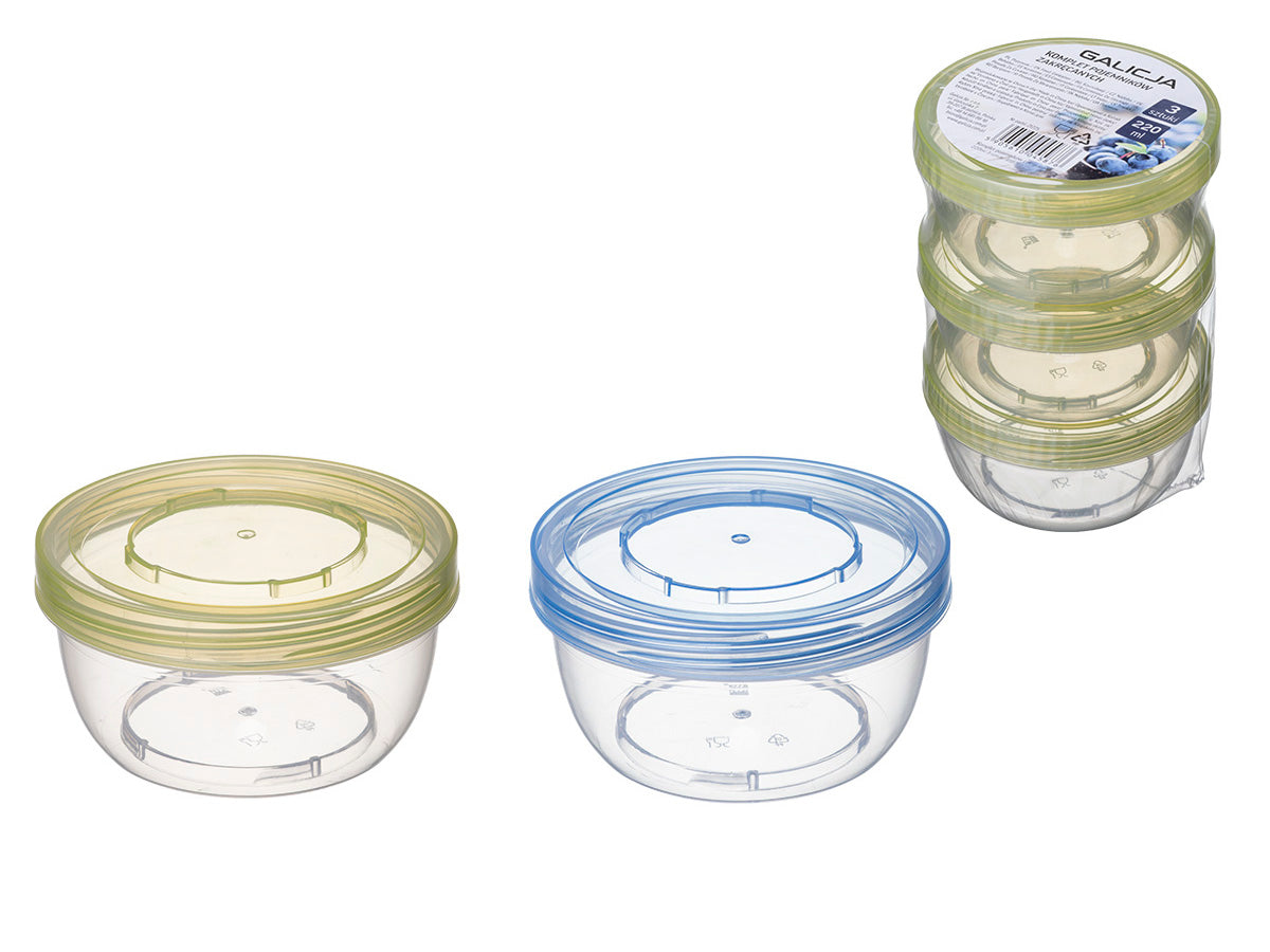 3 indelių su užsukamais dangteliais rinkinys, 220 ml, 45876, 9 x 9 x 13,5, GALICJA