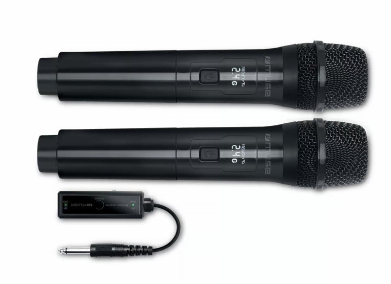 Dvigubi belaidžiai mikrofonai (2 vnt. pakuotėje) su RF 2,4 GHz perdavimu, MUSE, MC 50 WI