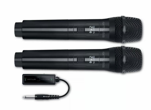 Dvigubi belaidžiai mikrofonai (2 vnt. pakuotėje) su RF 2,4 GHz perdavimu, MUSE, MC 50 WI