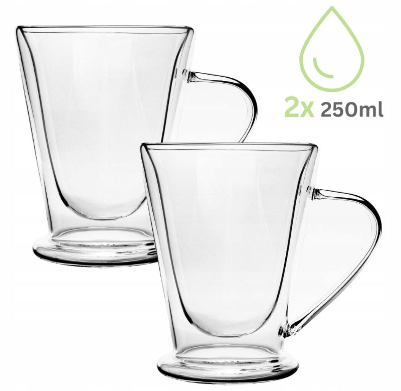 Dvigubų sienelių stiklinių puodelių rinkinys (2 vnt.), po 250 ml, Kamille, 9019