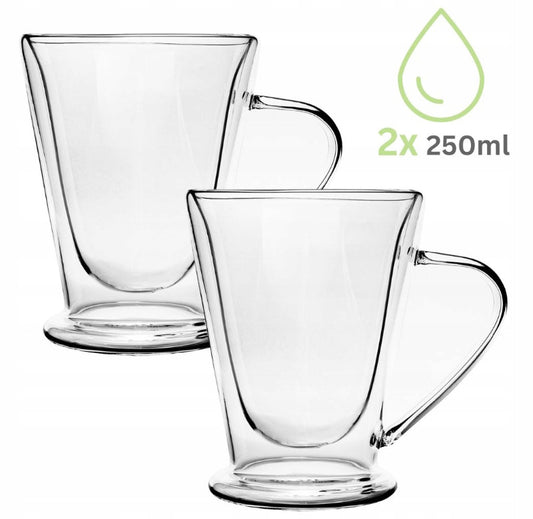 Dvigubų sienelių stiklinių puodelių rinkinys (2 vnt.), po 250 ml, Kamille, 9019