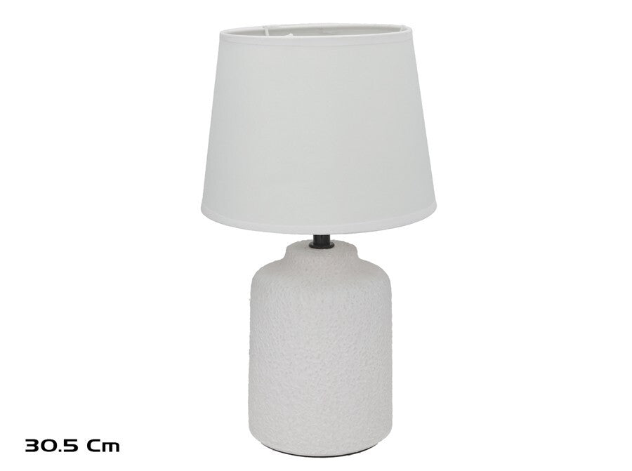 Keraminė stalinė lempa Papalu, balta, 18.00 × 18.00 × 30.50 cm, DECORLIFE