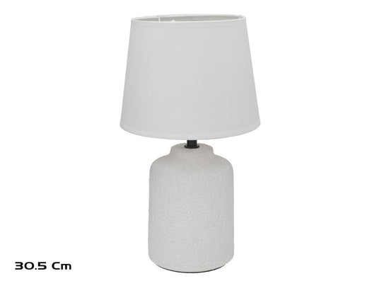 Keraminė stalinė lempa Papalu, balta, 18.00 × 18.00 × 30.50 cm, DECORLIFE