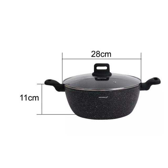 Puodas, juodas marmuras, Ø28cm, 5.71L, KB 7672, Klausberg