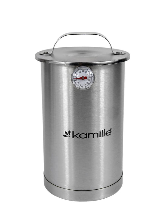 Plieninis kumpio viryklė su termometru, 1,5 l, 6506, „Kamille“